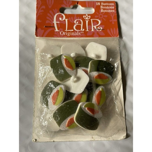 Sushi Blumenthal Lansing Flair Originals Buttons 18 Buttons Per Package 1" - Picture 1 of 2